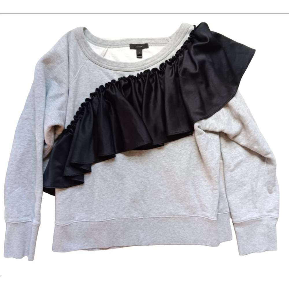 Women's J.Crew Sweatshirt Size L Gray and Black